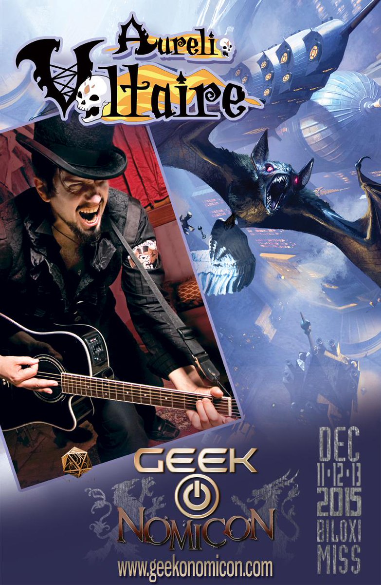 Geek_O_Nomicon's tweet image. @AurelioVoltaire We are excited to have you appear at #Geekonomicon2015 this December! #voltaire #musician