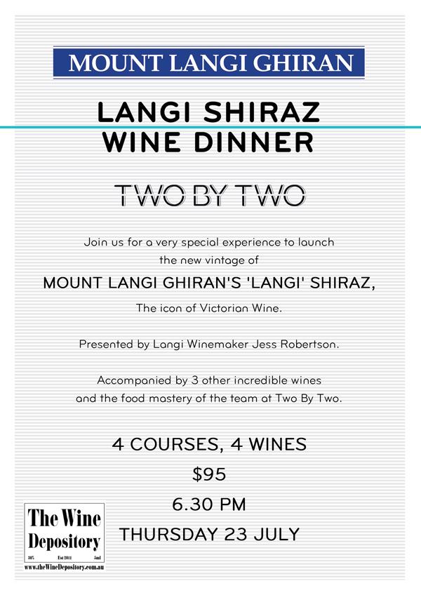 Don't miss the 'new vintage' launch of the iconic <a href="/MtLangiGhiran/">Mount Langi Ghiran</a> 'Langi Shiraz' at <a href="/twobytwoncote/">Two by Two</a> ​see link >