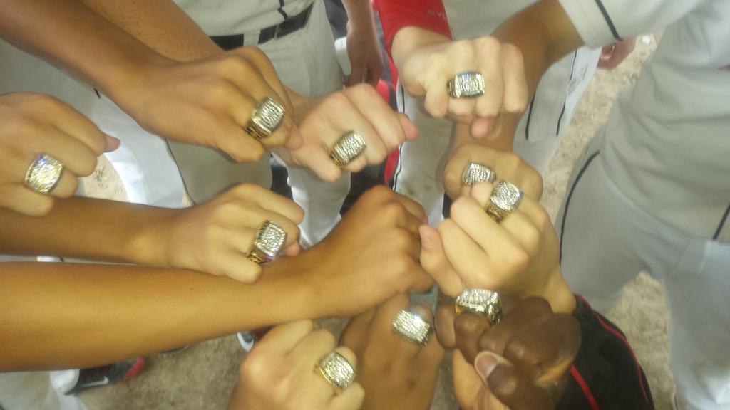 QC_Heat's tweet photo. State championship rings for the 13u black . They played 5 games &amp; gave up 8 runs on just 14 hits the whole weekend. http://t.co/JlBf5H9exy