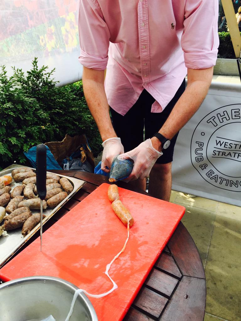 TheCowWestfield's tweet photo. Fancy your hands at sausage making? Come on down and meet chef @GeronimoPubs #pigweekend http://t.co/Xha2LBQLBf