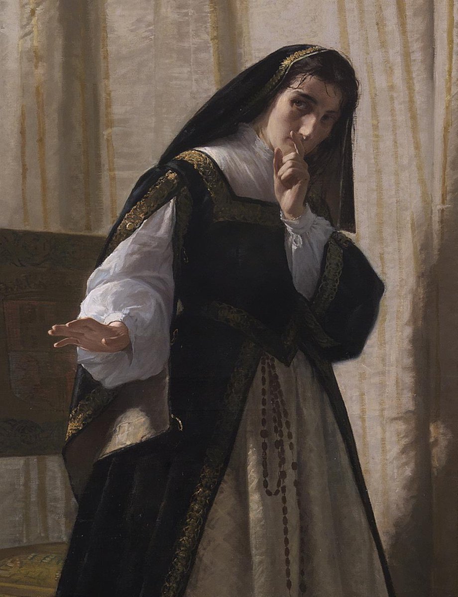 museodelprado's tweet photo. La reina manda callar a dos nobles y un eclesiástico de su Corte que le ruegan que detenga su absurda actitud #Vallés http://t.co/cDVgZIqpaE