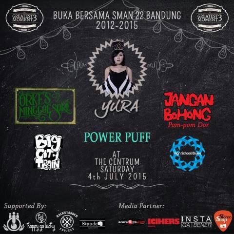 D-1 : #GREATESTMOMENT3 "Buka Bersama <a href="/sman22bandung/">SMAN 22 Bandung</a> || at <a href="/TheCentrumBdg/">The Centrum Bandung</a> || w/ <a href="/yurayunita/">Yura Yunita</a> <a href="/minggoekesorean/">Orkes Minggoe Sore</a> etc.