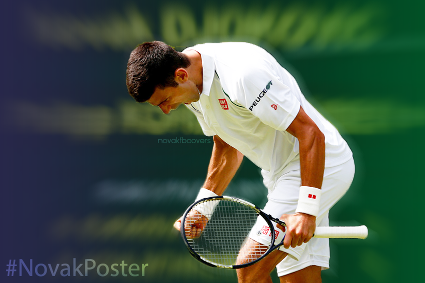 novakworldwide's tweet photo. 1st #NovakPoster from @Wimbledon 
@DjokerNole reacts in his 1st round match. #IDEMO #NoleFam http://t.co/iGKZddQtoB
