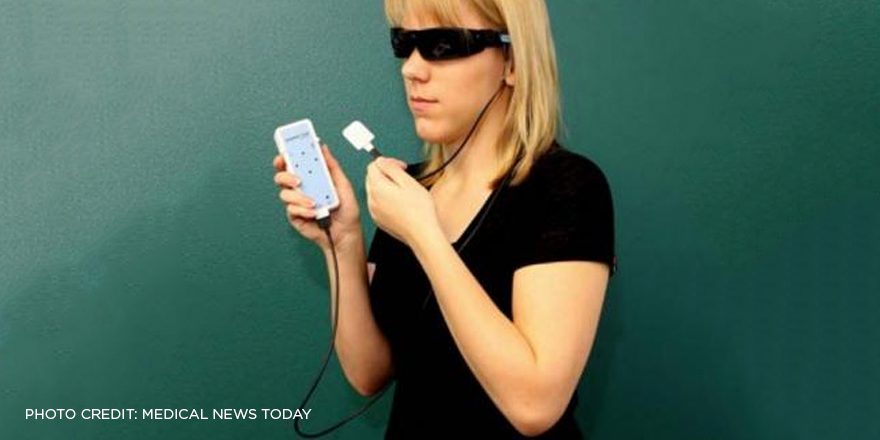 TEConnectivity's tweet image. The #BrainPortV100 allows the blind to "see" using electrical impulses felt on the tongue. oak.ctx.ly/r/3a7kj