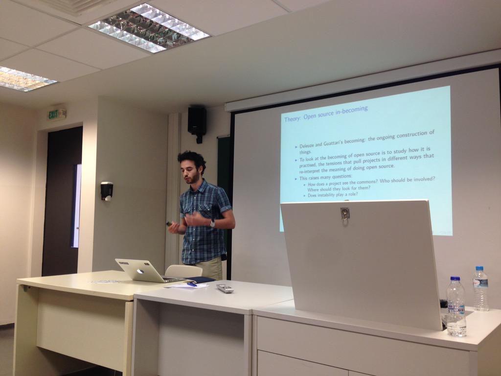 Open_Sourcing's tweet image. #EGOS2015 @curtomil presenting his work on becoming, #Deleuze and #OpenSource in track 46 #openEHR
