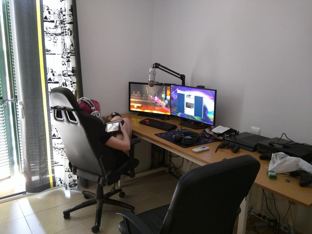 EvilAFM's tweet image. Vive con la novia que será divertido decían... Hasta que te roba el despacho para viciar al Yoshi