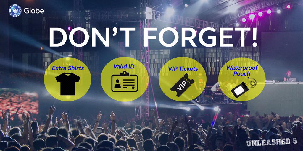 kimpoyfeliciano's tweet image. Don&apos;t forget these stuff if you&apos;re going to #GlobeUnleashed! I-party niyo ako ha! :) #NextLevelKa 😄🍻🎉💙