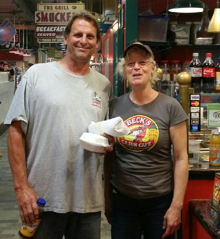 BecksCajunCafe's tweet image. Congrats Joe for being a po' boy winner! Enter your name at Beck's @RdgTerminalMkt @phillylovesfood #phillyfood