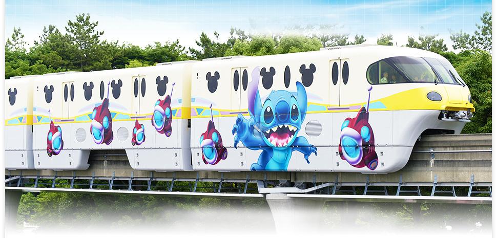 StitchMonitor's tweet image. 「スティッチ・エンカウンター」のオープンに合わせて期間限定で「スティッチ・エンカウンター・ライナー」が運航中！