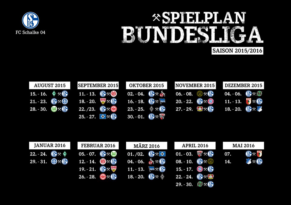 FC Schalke 04 on Twitter "#S04 #Bundesliga #Spielplan http//t.co