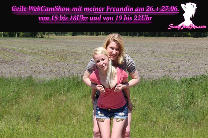 Nicht vergessen heute + morgen um 15-18Uhr und von 19-22Uhr geile WebCamShow mit Freundin auf http://t