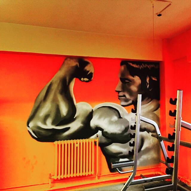 J9GYM's tweet photo. Arnie at The gym. #graffiti #arnie #onlyplacetotrain http://t.co/KHFMdpeowB