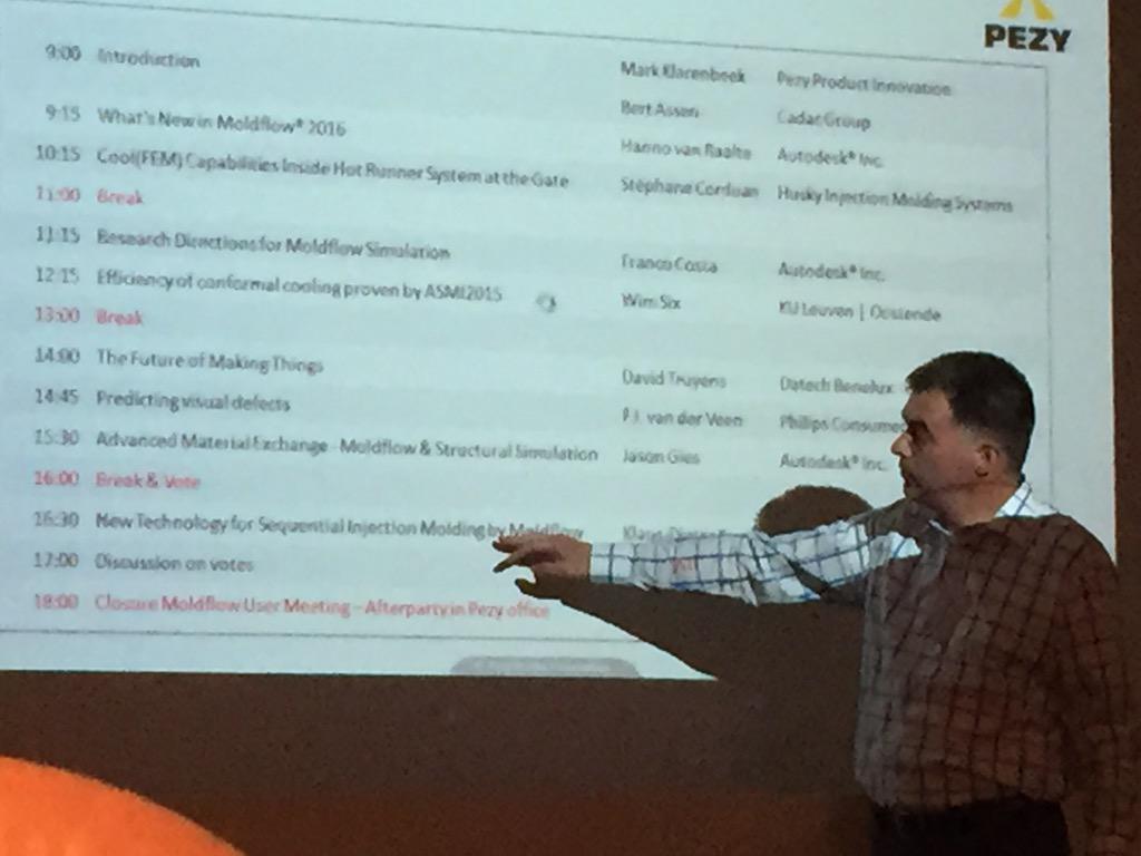 PezyPI's tweet photo. Inspiring program of lectures during @ADSKSimulation moldflow user day organized by @cadacgroupBNL and @PezyPI http://t.co/m0rBZQCLOX