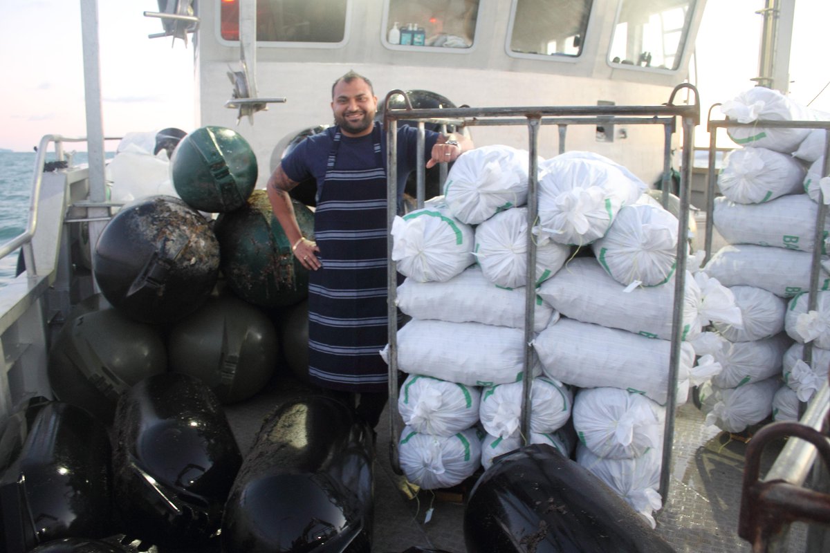Knowing where our mussels come from is important so Head Chef Sunil was out investigating our harvesting methods