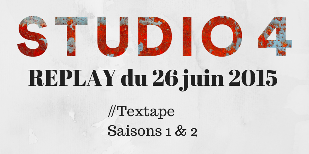 Studio4's tweet photo. Le REPLAY du marathon #textape est à revivre sur http://t.co/kahE05sD6D @alice_textape http://t.co/mmLF2xiYHQ