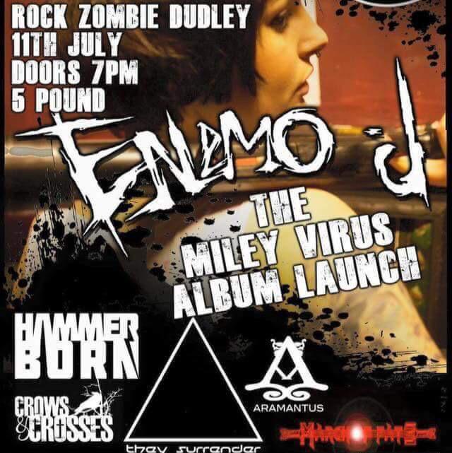 11th July we play Dudley's Rock Zombie supporting the amazing Enemo-J's album launch alongside other awesome bands