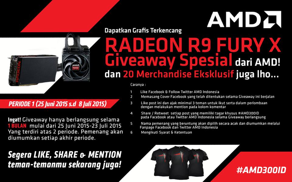 AMDIndonesia's tweet photo. Yuk, ikt #giveaway #AMD &amp; menangkn #AMDRadeon #FuryX. Lngsng cus ke  http://t.co/9KekHVBjZ3 #RT info ini @kuishunter http://t.co/SkR05pteJv