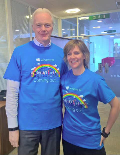 MicrosoftUK's tweet image. Microsoft UK CEO @MichelVdBel &amp;amp; HR Director supporting #prideheroes - join us @LondonLGBTPride msft.it/6011BBiO9