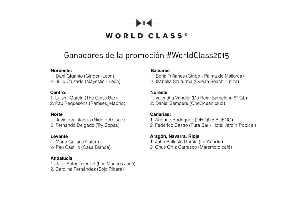 WorldClassSpain's tweet photo. Enhorabuena a los ganadores de la promoción de #WorldClass2015. El B.A. de tu zona contactará contigo para + info http://t.co/WaPnjXaw1R