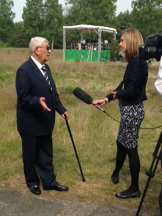 HolocaustUK's tweet photo. Bernard Levy, who helped to liberate Belsen, talking to @SkyRhiannon from @SkyNews http://t.co/WVRXkG3t4a