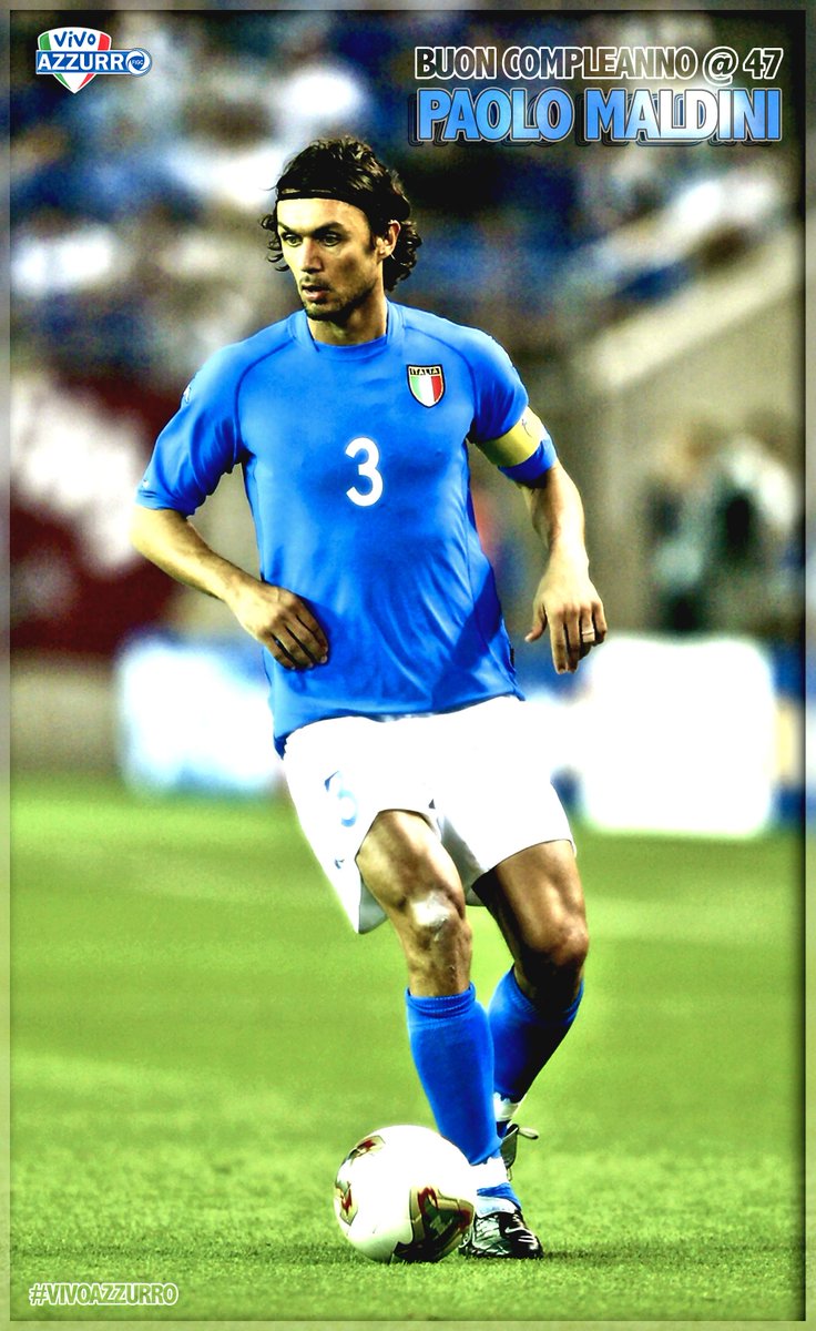 Azzurri's tweet photo. #EroiAzzurri: auguri a Paolo #Maldini​ che oggi compie 47 anni: http://t.co/egqXYubPBJ #Nazionale #Azzurri #Italia http://t.co/Q8ad5bTVBQ