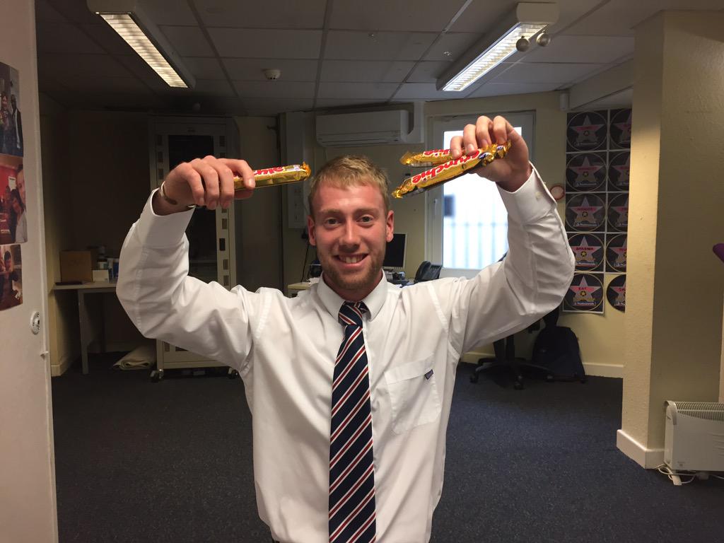 MrsMcC2be's tweet photo. Mark is buzzing to hear he can have tomorrow off! #FridayFeeling #Crunchie #TopCR @gayle2481 @NornIrelandArea 😄 http://t.co/NLVEQdNc7L