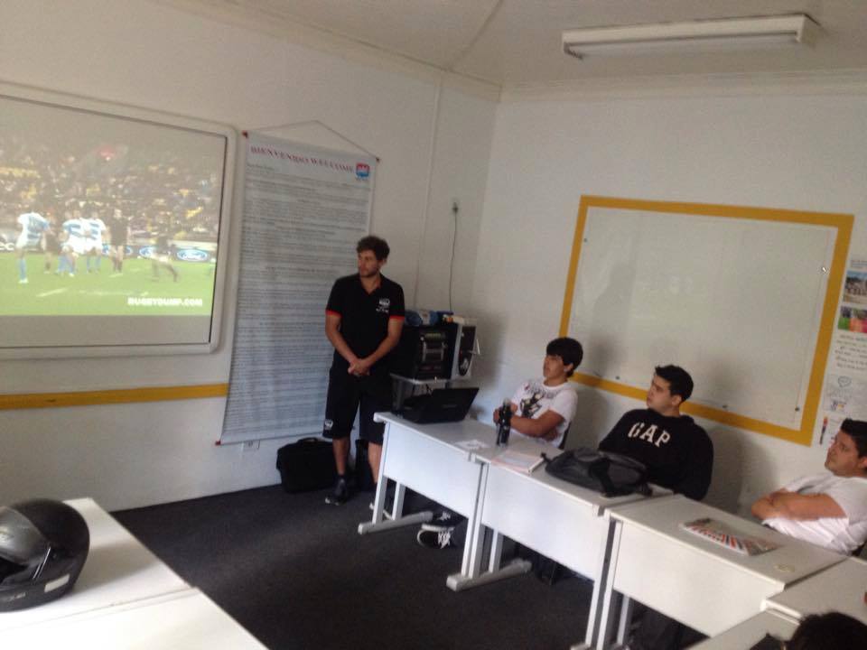 ElliottTryRugby's tweet photo. Delivered a presentation in Jacaeri to trainee teachers on rugby's values and rules! The game is growing @premrugby http://t.co/ReeQfaf2jQ