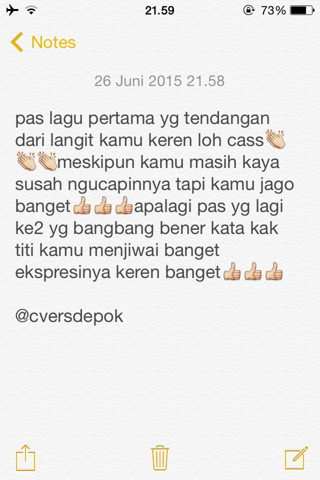 CVersDepok's tweet photo. ini commentku☺️☺️@cassandrasleee @CassandraaLees #NETCLC_Sheryl http://t.co/PuVOIhc7Lw