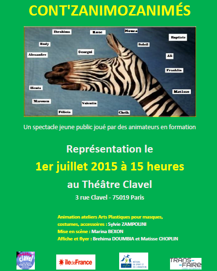 TransFaire's tweet photo. Mercredi au @Theatreclavel, nos #BAPAAT présentent leurs KONT'ZANIMOZANIMÉS. Un #spectacle financé par l'@iledefrance http://t.co/GXNsh6MZES