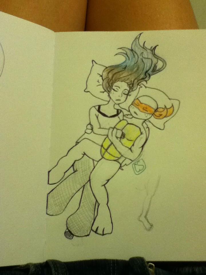 Drew this really cute pic for Mikeys_pizzaqueen on insta !//