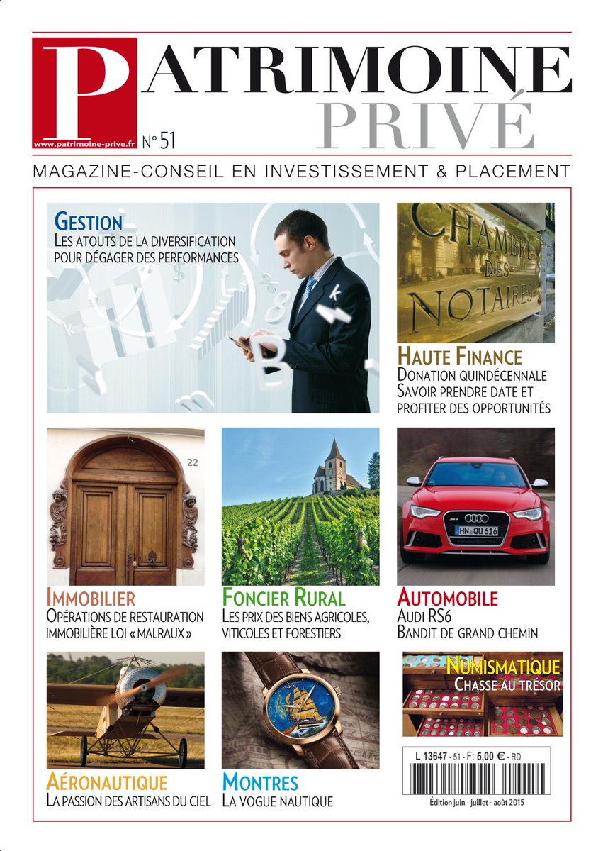 PatrimoinePrive's tweet photo. Patrimoine Privé Magazine Découvrez le N°51 #conseil #placement #investissement #2015 http://t.co/foz3ML1efC