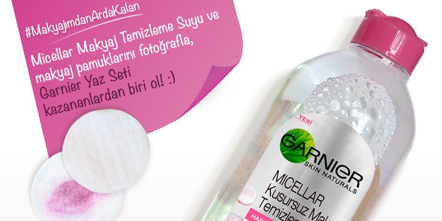 Sen de #MakyajımdanArdaKalan hashtagi ile Garnier Makyaj Temizleme Suyu ve kullandığın makyaj pamuklarını fotoğrafla!