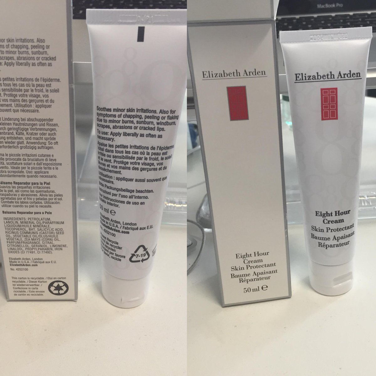 TaylorLG's tweet photo. @ElizabethArden  Used a new supplier to order 8hr cream, and I'm pretty sure this bottle is a fake version?! Help! http://t.co/tvbfAfsFQP