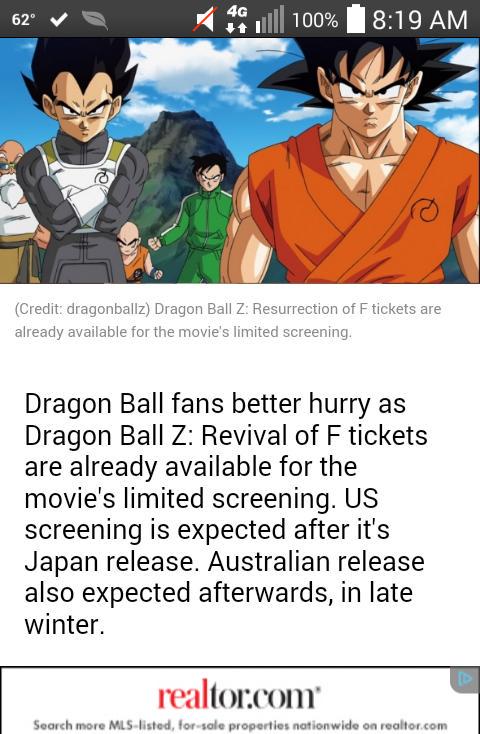 stonetoker's tweet photo. Revival of f tickets on sale today #DBZ #DBZenETC #DragonBallZ http://t.co/am3RF5pZ6L