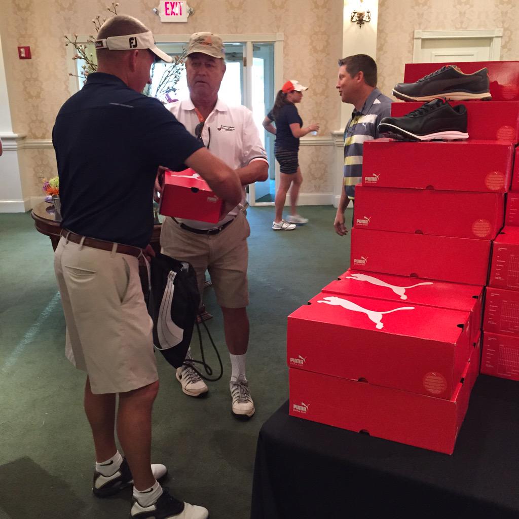 jcifdn's tweet photo. Pro-am participants choosing which @PUMAGolf shoe they want to sport on the course! Thank you for your sponsorship! http://t.co/aLhe4urxvu