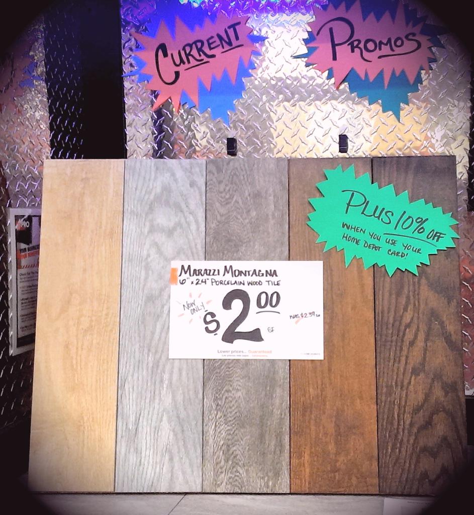 3641ProDesk's tweet photo. Great deals on tile flooring! Plus 10% off with a HD card! #MarazziMontagna #DrivingCredit http://t.co/NpMF7LiPJK