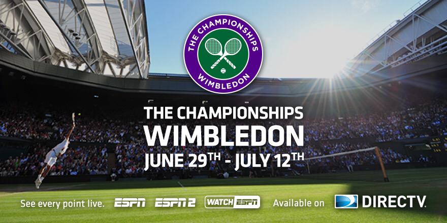 DIRECTV's tweet photo. It’s time to witness tennis history! The Championships, Wimbledon. Begins 6/29 on @espn &amp; WatchESPN! http://t.co/VWRUOuVDQb