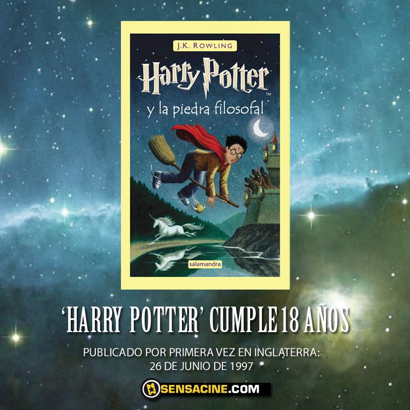 SensaCine's tweet photo. #HARRYPOTTER Hoy se cumplen 18 AÑOS de la publicación del primer libro de Harry Potter. ¡Feliz cumpleaños! :) http://t.co/vVZLkajt9j