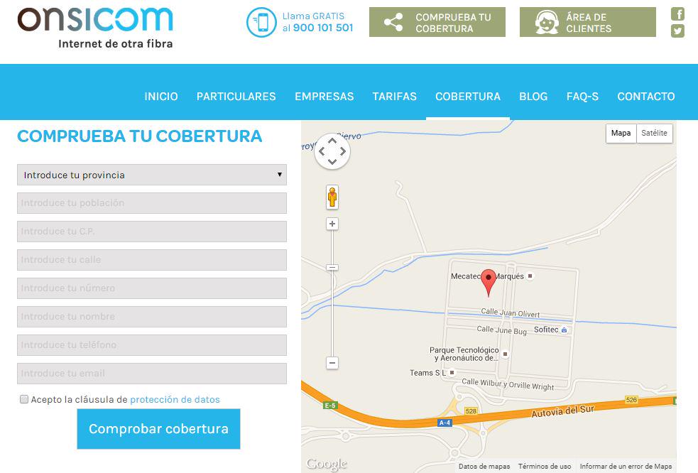 onsicom's tweet image. ¿Quieres saber si puedes disfrutar de nuestros servicios? Sección de cobertura ya disponible en nuestra web #Internet