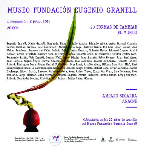 FundGranell's tweet photo. 20 formas de cambiar el mundo y Amparo Segarra.Aracne Inauguración 2 de julio a las 20:00h en la @FundGranell http://t.co/0xC4cOisaJ