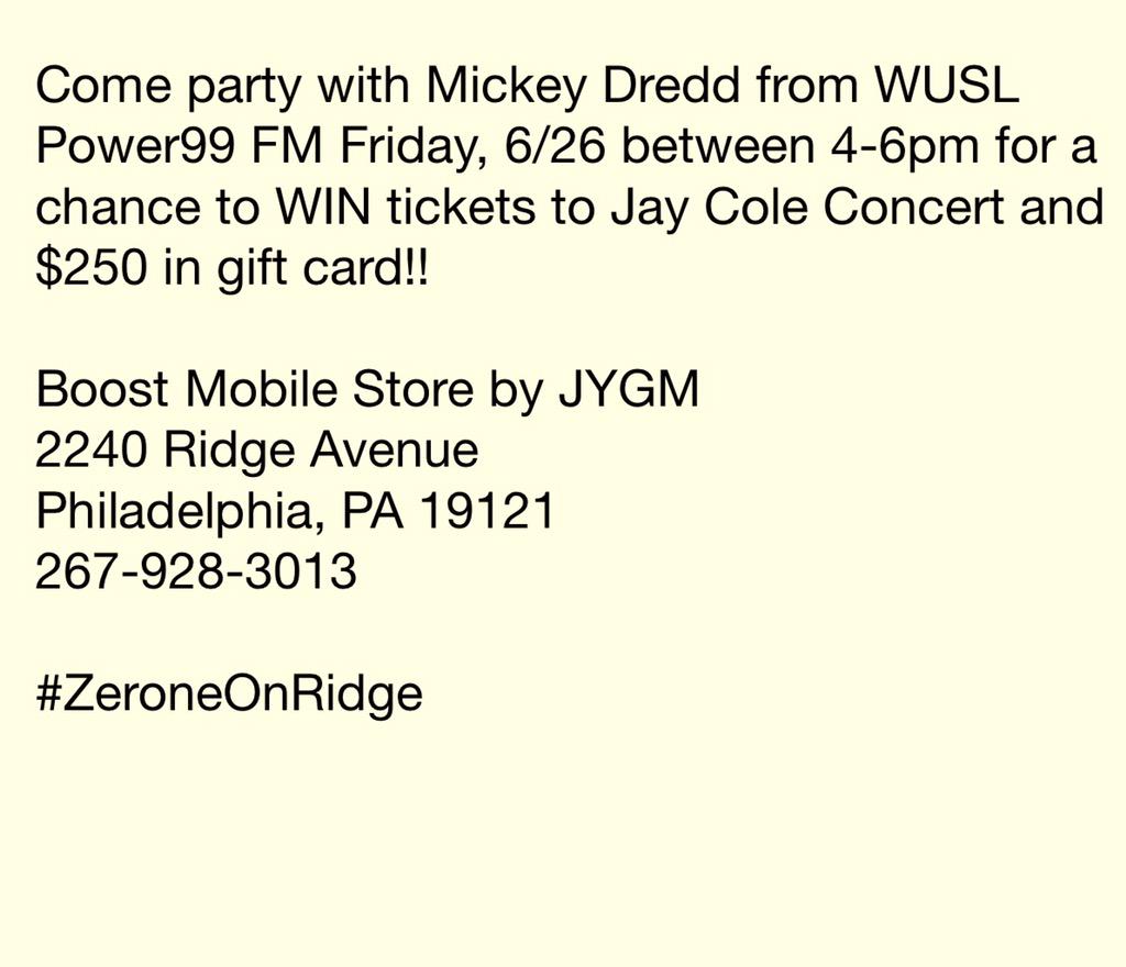vtruongcao's tweet photo. Come thru 4 chance 2 #win @JayColeMSC #concert #tickets +$250 gift card+๐๐ค๐๐ป#MickeyDredd @Power99Philly @shawnatspg๐๐ผ http://t.co/Z60MkuyrPu