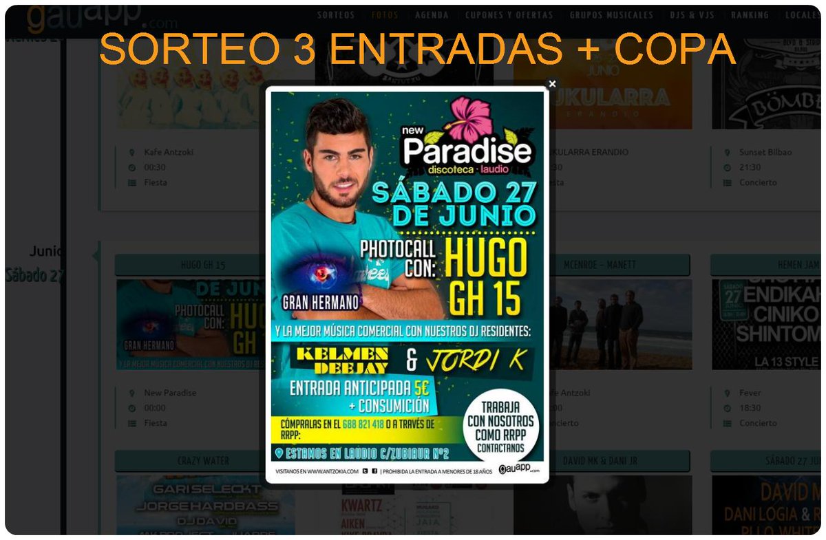 gauapp's tweet photo. ÚLTIMA OPORTUNIDAD de ganar 1 ENTRADA + COPA para conocer a @HugoGH15FC en el @paradiselaudio !! RT &amp; Follow!! http://t.co/GsJI47GlFU