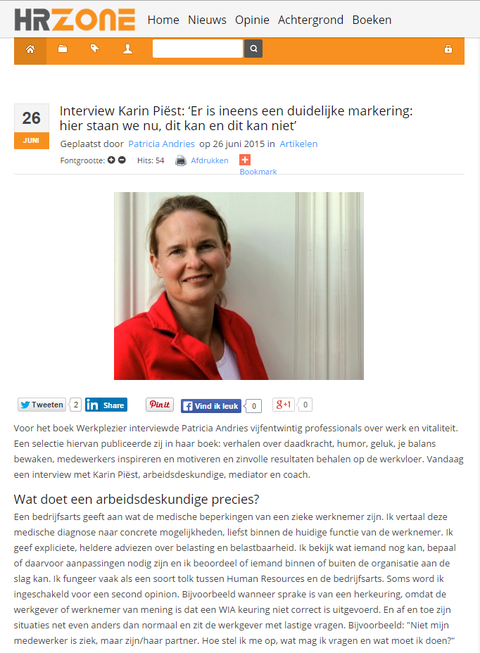 OptimumArbo's tweet photo. Hoe werkt een goede Arbeidsdeskundige? Lees mijn interview met Karin Piëst op HRZone!  http://t.co/242Hf9wCCQ http://t.co/ZouTkISfv3