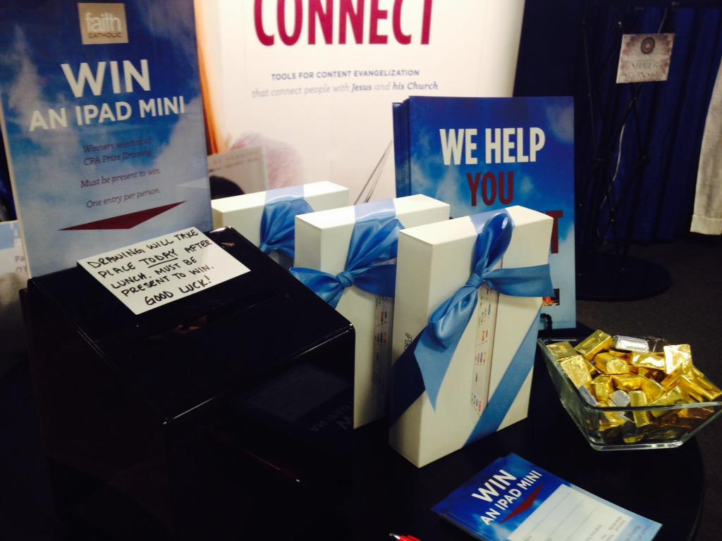 CmkCarlson's tweet photo. Hey #CMC15 have you signed up to win yet? Drawing will be immediately after lunch at the @FAITH_Catholic booth. http://t.co/fSMXI8IOfI