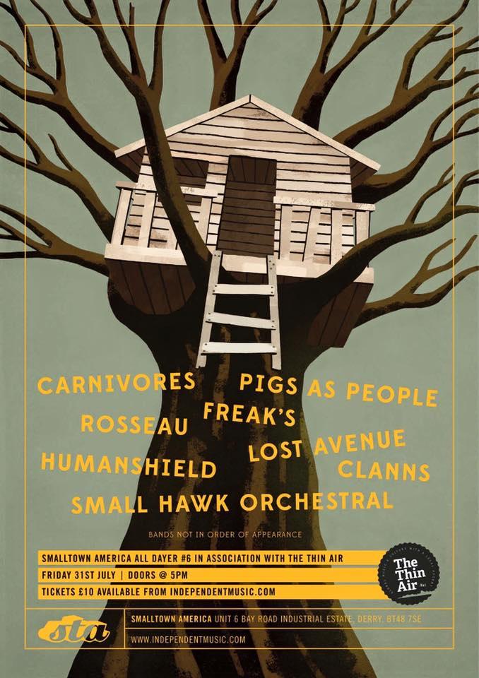 Total rock set happening!dets to follow shortly <a href="/SmallHawkBand/">SmallHawkOrchestral</a> <a href="/STA_Records/">STA RECORDS</a> <a href="/the_thin_air/">Levi Gomes</a> <a href="/PigsAsPeople/">PigsAsPeople</a> <a href="/carnivores_/">Carnivores</a>