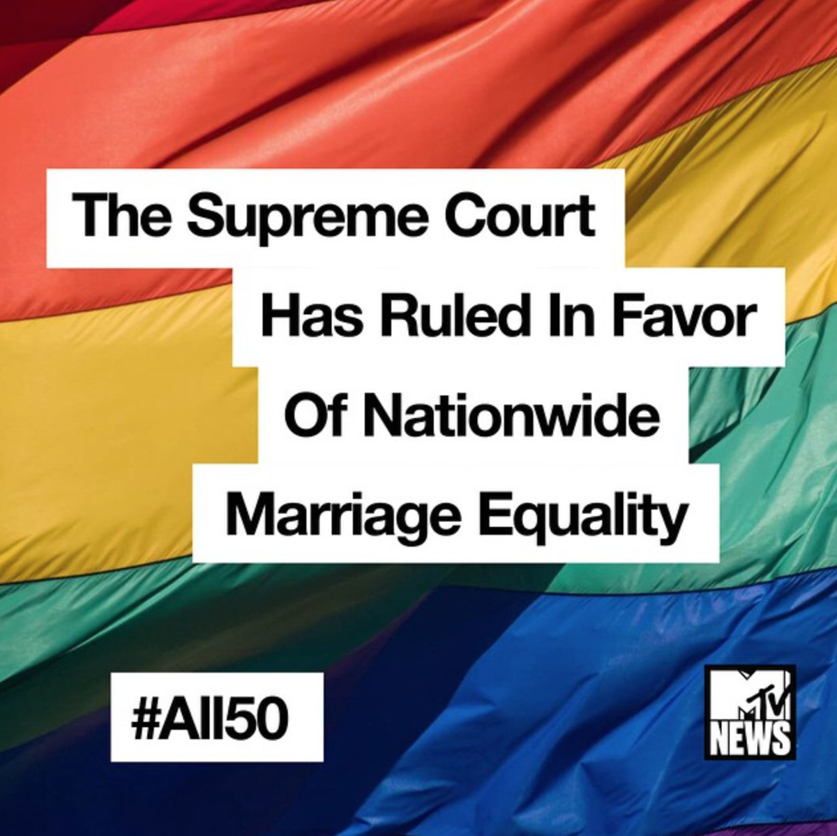 MTV's tweet photo. Get out there and love!!!! #All50 🎉💜💛💚💙❤️🎉 https://t.co/Q33rQa0gDz http://t.co/zfx5qbs1Rt