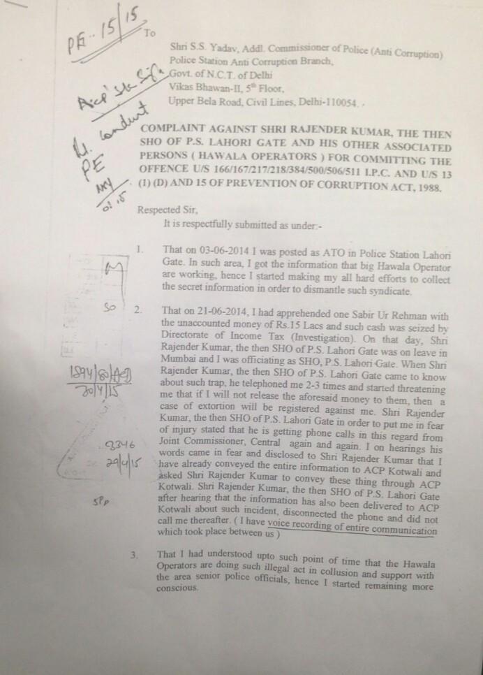 JatinPaul's tweet photo. .#breaking: Now, ACB joint CP Meena accused of allowing #hawala #racket in north #delhi by subordinate cop @the_hindu http://t.co/n67xThB5xf