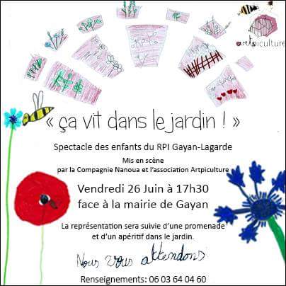 Spectacle « Ça vit dans le potager ! » ce soir à Gayan. Une collaboration Gayan- Artpiculture