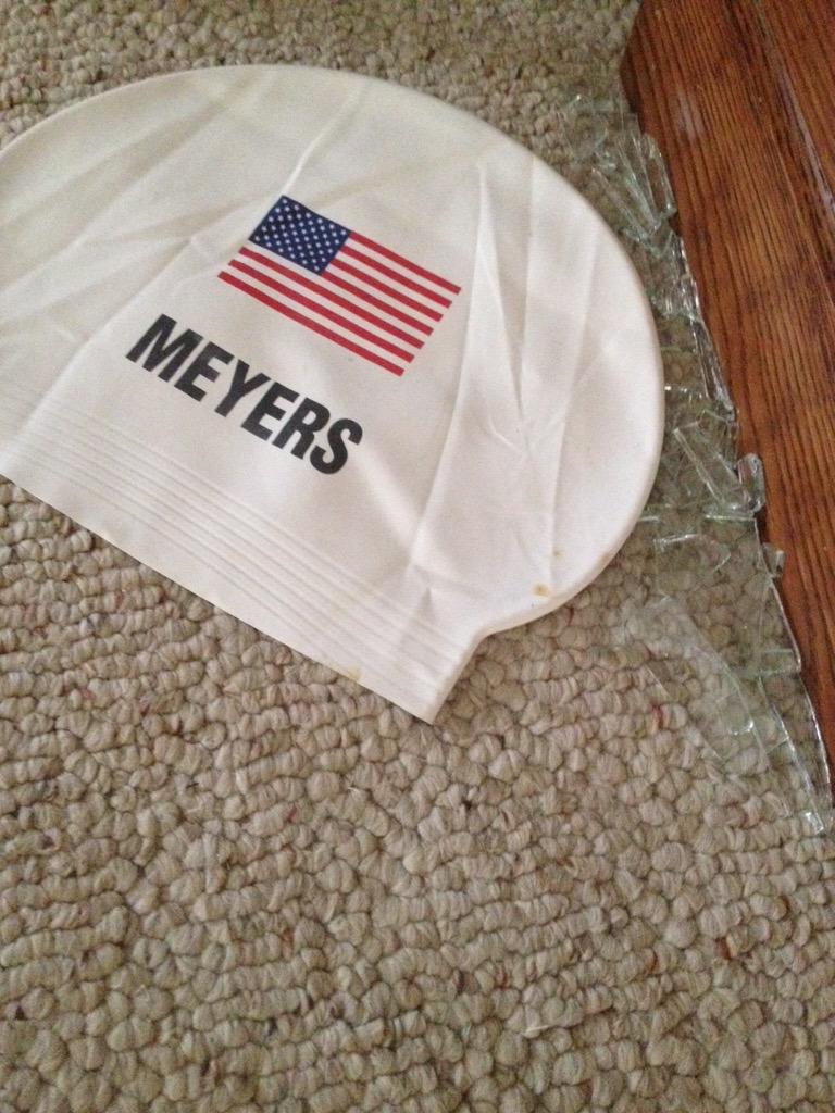 LilDiuble's tweet photo. Well a tornado hit my house and my family and I made it to the basement just in time. But @becca_meyers hat survived! http://t.co/Mfri4VYd5v