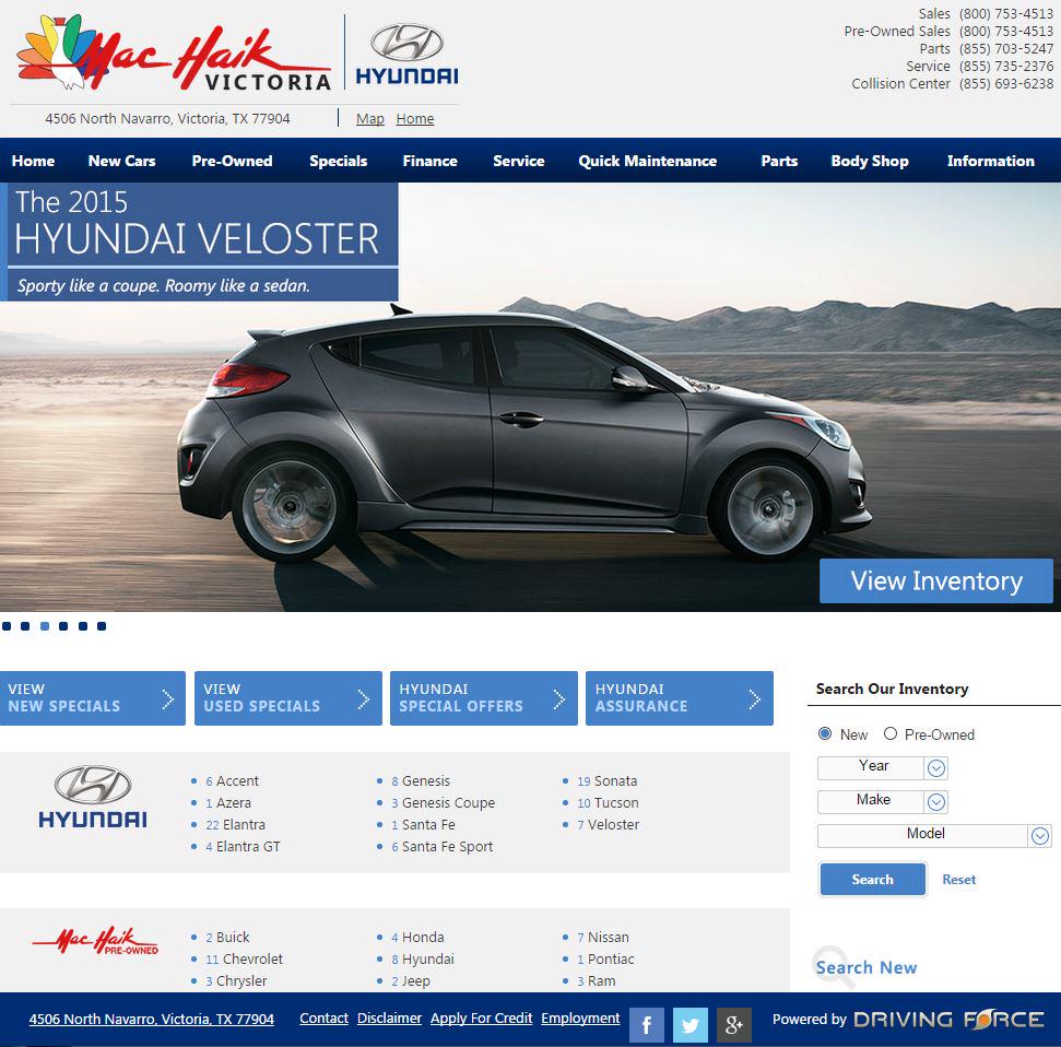dforceauto's tweet image. Launching super slick #Hyundai dealer website for #MacHaikVictoria on our #responsivedesign - hyundai.machaikvictoria.com